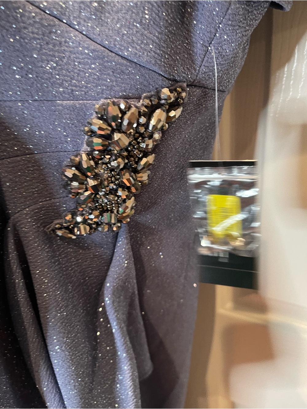 Plus-Size Glitter Wrap Maxi Dress in periwinkle Blue - Picture 5 of 16
